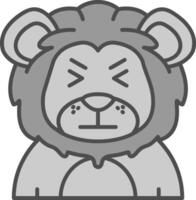 Angry Line Filled Greyscale Icon vector