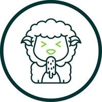 Vomit Line Circle Icon vector