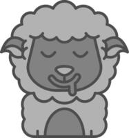 babear línea lleno escala de grises icono vector