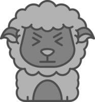 Angry Line Filled Greyscale Icon vector