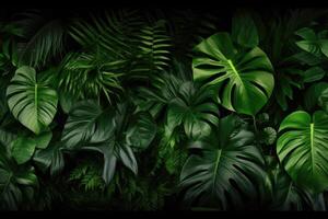 AI generated Tropical leaves group background  nature concept. photo