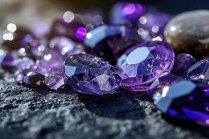 AI generated Collection of Natural Sapphire and Amethyst Gemstones photo