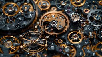 AI generated Close Up of a Bunch of Gears photo
