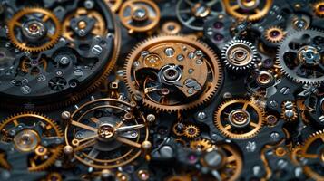 AI generated Close Up of a Bunch of Gears photo