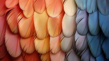 AI generated Multi-Colored Feathers Cluster photo