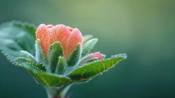 ai generado cerca arriba de flor con borroso antecedentes foto