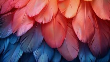 AI generated Multi-Colored Feathers Cluster photo