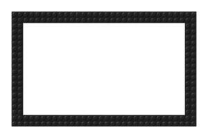 Simple frame composed of black toy blocks. Black and white brick banner. Abstract vector background