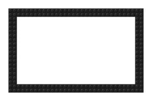 Simple frame composed of black toy blocks. Black and white brick banner. Abstract vector background