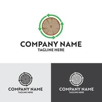 This is a Wood Recycling Logo design template with vector illustration.