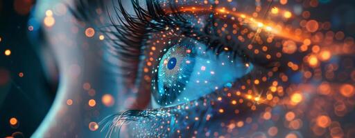 AI generated Close Up of Persons Blue Eye photo