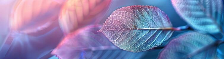 AI generated Close Up of a Leaf on a Blurry Background photo