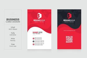 Vertical Creative Corporate Business Card Design Template vector