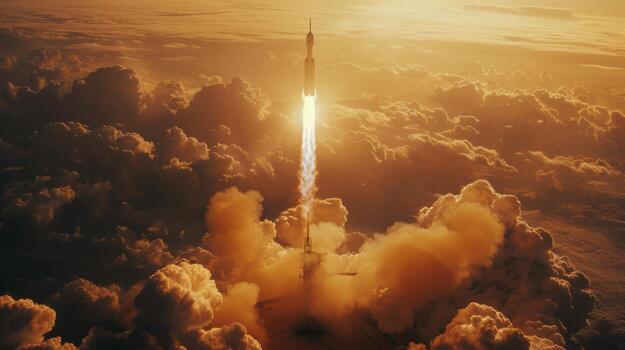 AI generated Space Shuttle Launching Into the Sky photo