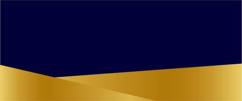 Abstract elegant dark blue background with golden shape vector