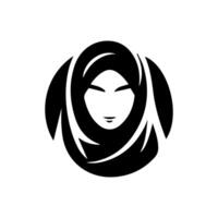 plantilla de logotipo de vector de belleza hijab de mujer