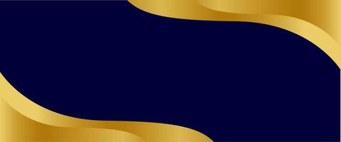 Abstract elegant dark blue background with golden shape vector