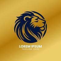 león oro logo diseño vector modelo