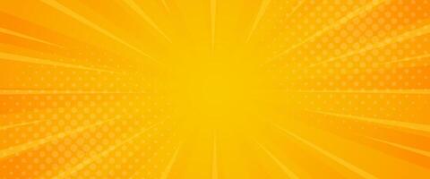 Bright orange gradient abstract banner background. Orange comic sunburst effect background with halftone. Suitable for templates, sales banners, events, ads, web, and headers vector