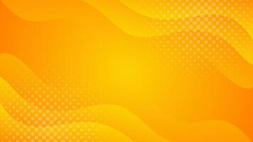 Bright orange-yellow abstract background with waving shapes and halftone. Modern gradient wallpapers. Fresh template banner for events, ads, sales, web and pages vector