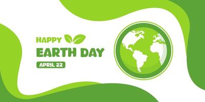 Earth Day design template. Abstract green background with wavy organic shapes. Vector Illustrations