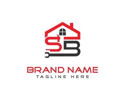 Simple real estate letter SB logo design vector. vector