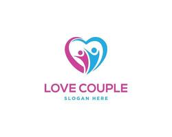 Love couple logo design icon vector template.