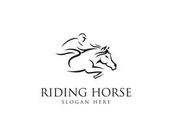 Horse jumping logo design modern vector concept.