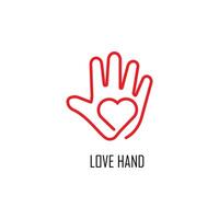 Hand love line symbol logo vector