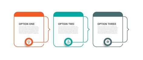 Vector template infographic with 3 step process or option