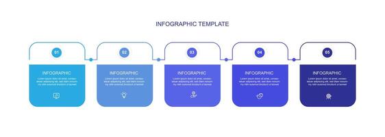 Design template infographic vector element with 5 step process suitable for web presentation and business information