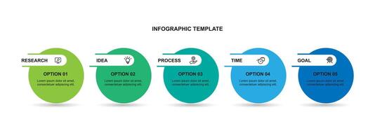 Design template infographic vector element with 5 step process suitable for web presentation and business information