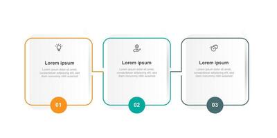 Vector template infographic with 3 step process or option