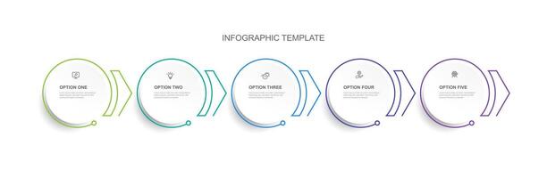 Design template infographic vector element with 5 step process suitable for web presentation and business information