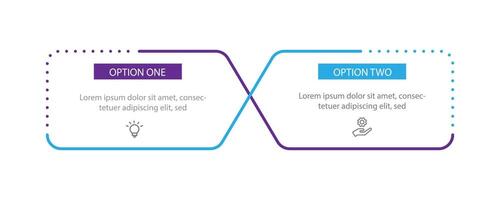 2 step line connected infographic template vector