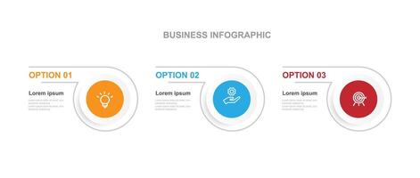 Vector template infographic with 3 step process or option