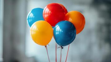 ai generado vistoso globos arreglado en un florero foto