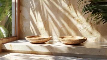 AI generated Wooden Containers on Table photo