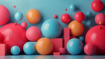 AI generated Colorful Balls on Table photo