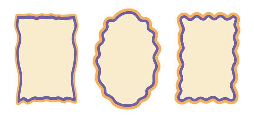 Set of frames in hand drawn and doodle style. Modern and trendy torn paper design, collage. Place for text. Trendy and modern Textbox. Stickers and elements. Irregular random Abstract Notebook shapes.