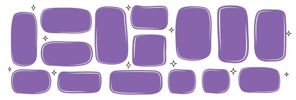 Empty speech bubble. Set of frames for text in doodle and hand drawn style. vector