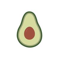 Avocado cut in flat style, cards for teaching toddlers and preschoolers. vector