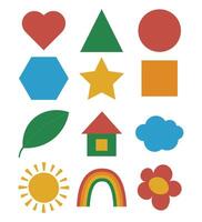 A set of simple shapes and geometric figures for children. vector