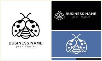 silhouette ladybug beetles logo template vector