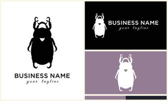 silhouette ladybug beetles logo template vector