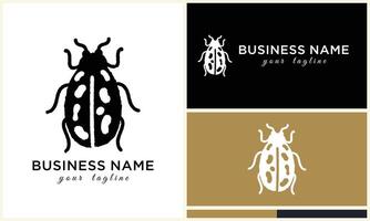 silhouette ladybug beetles logo template vector