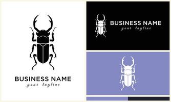 silhouette ladybug beetles logo template vector