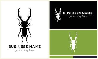 silhouette ladybug beetles logo template vector