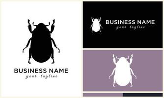 silhouette ladybug beetles logo template vector