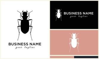 silhouette ladybug beetles logo template vector